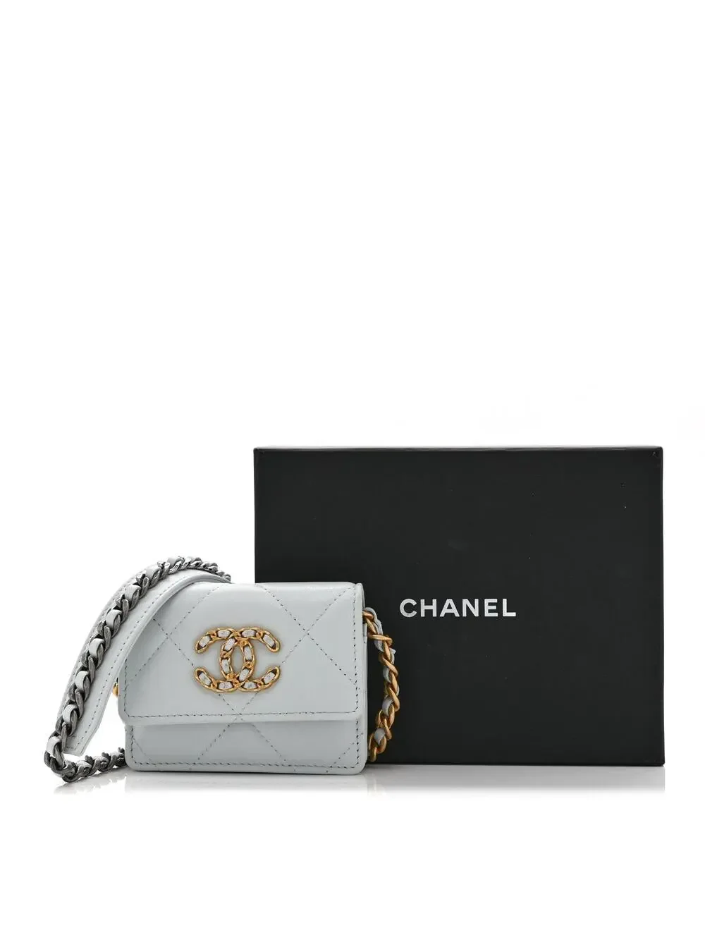 Lambskin Quilted Chanel 19 Flap Card #270129C15B